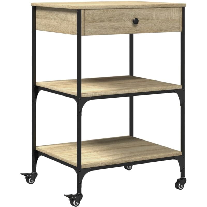 foto del prodotto vidaxl carrello da cucina rovere sonoma 60x48x89,5cm legno multistrato