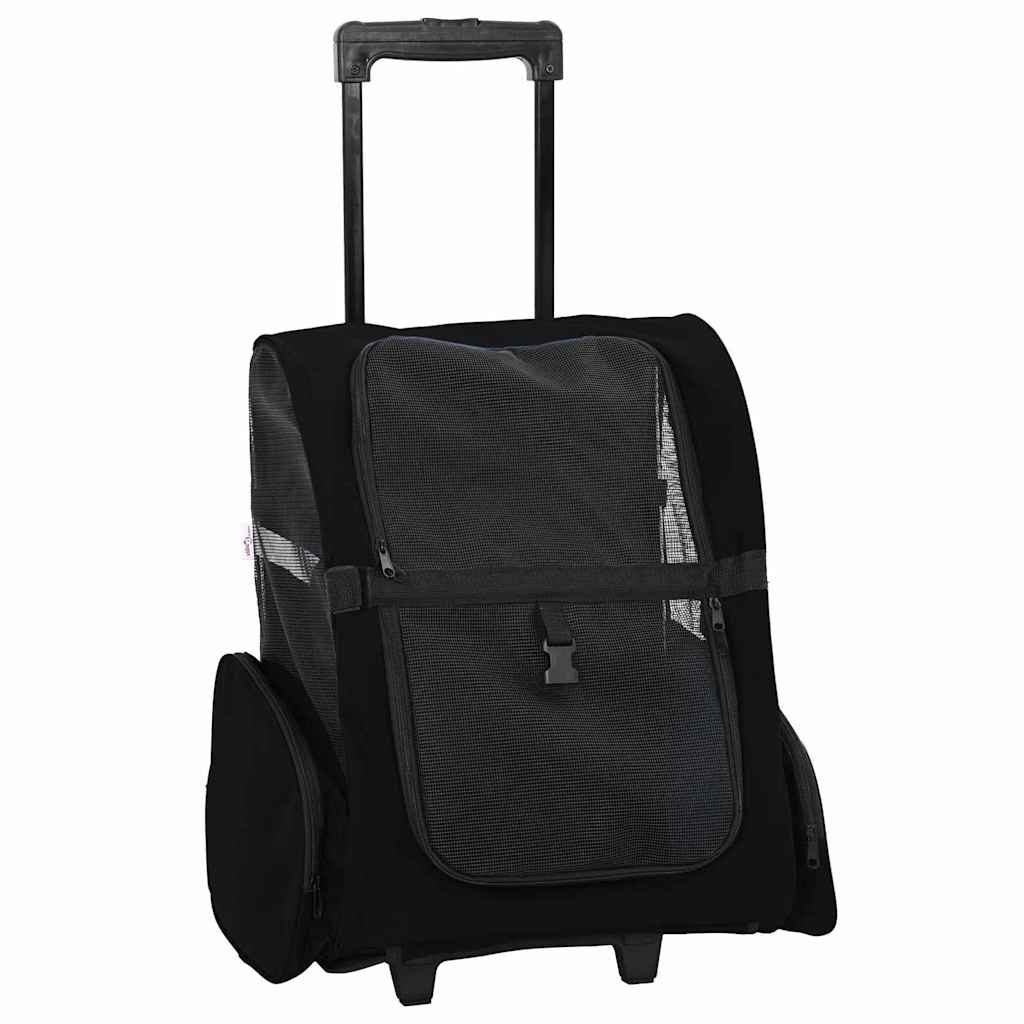 foto del prodotto vidaxl carrello per animali 3 in 1 design nero 48x32x 57 106 cm tessuto oxford