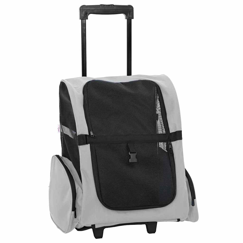 foto del prodotto vidaxl carrello per animali domestici 3 in 1 design grigio 48x32x 57 106 cm tessuto oxford
