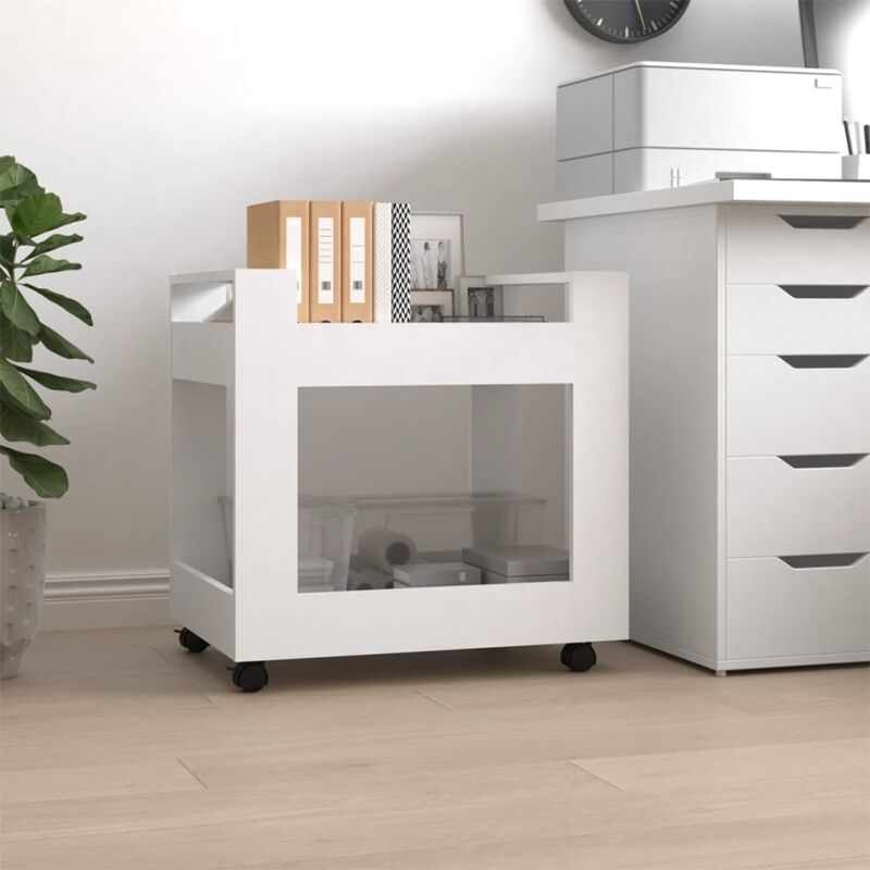 foto del prodotto vidaxl carrello per scrivania bianco 60x45x60 cm in legno multistrato