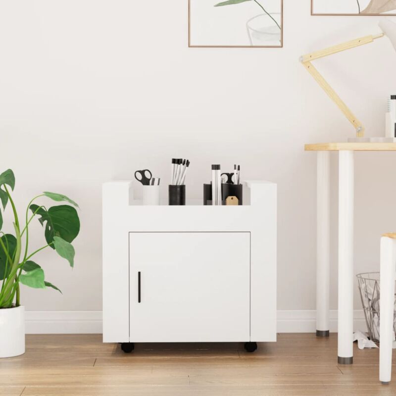 foto del prodotto vidaxl carrello per scrivania bianco 60x45x60 cm in legno multistrato