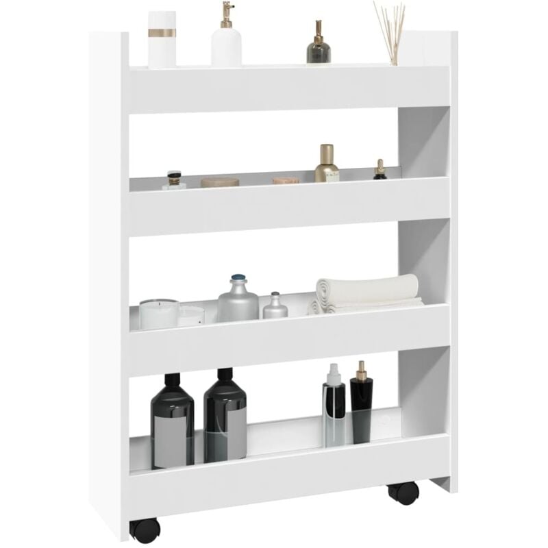 foto del prodotto vidaxl - carrello portaoggetti stretto a 4 livelli in truciolato