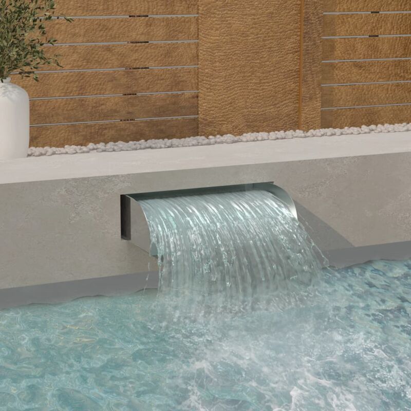 foto del prodotto vidaxl cascata con led 60x34x14 cm in acciaio inox 304