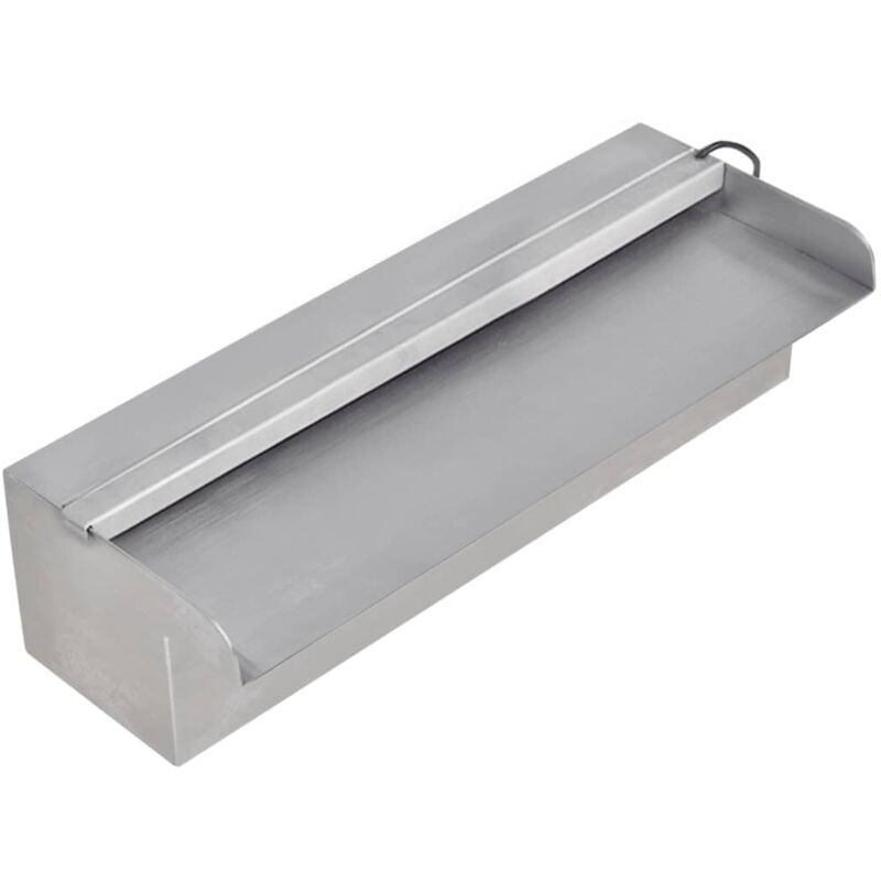 foto del prodotto vidaxl cascata per laghetto rettangolare con led in acciaio inox vari dimensioni dimensioni 30 cm
