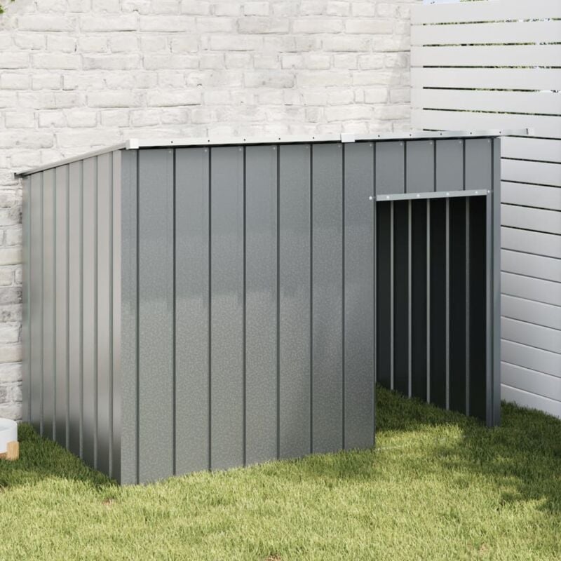 foto del prodotto vidaxl casetta cani con tetto antracite 153x91x110 cm acciaio zincato