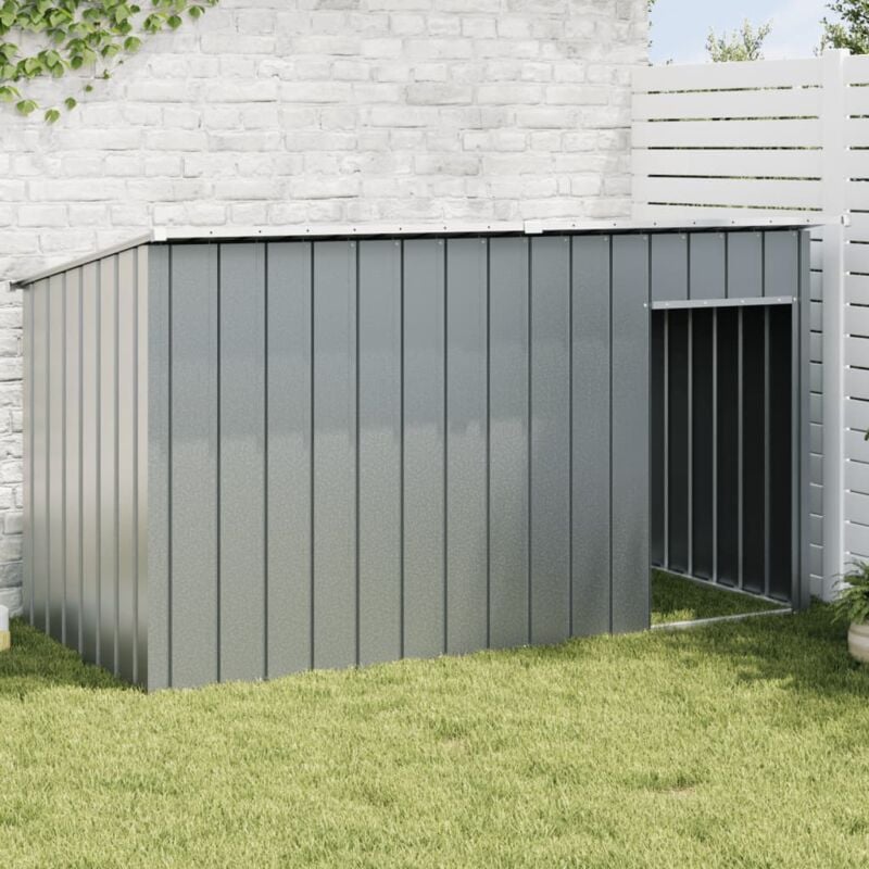foto del prodotto vidaxl casetta cani con tetto antracite 196x91x110 cm acciaio zincato