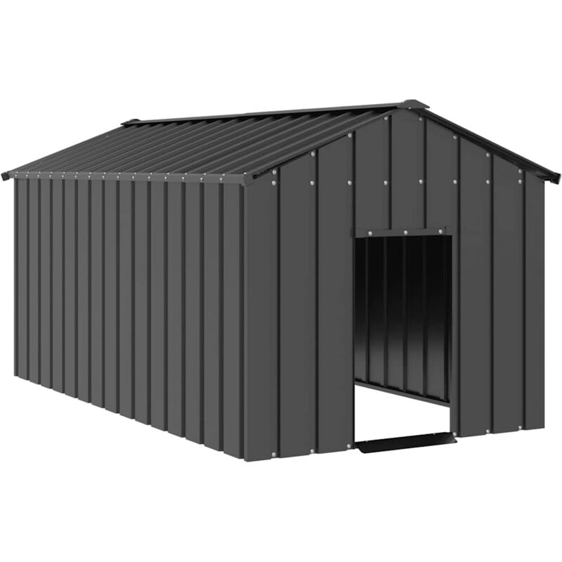foto del prodotto vidaxl casetta per cani con tetto 114x202x101 cm acciaio zincato