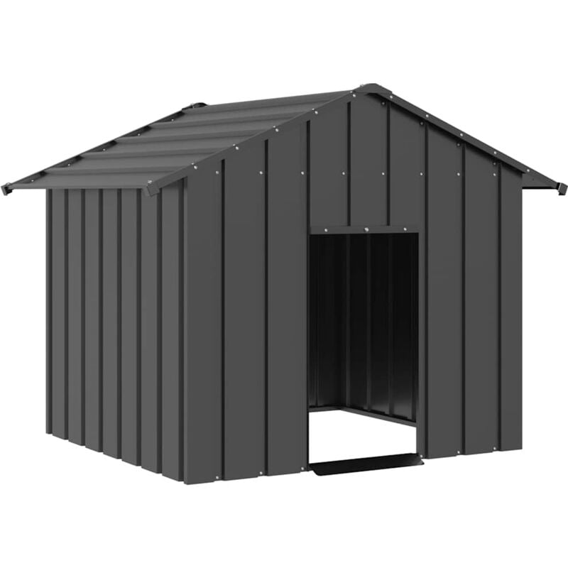 foto del prodotto vidaxl casetta per cani con tetto 131x101x102 cm acciaio zincato