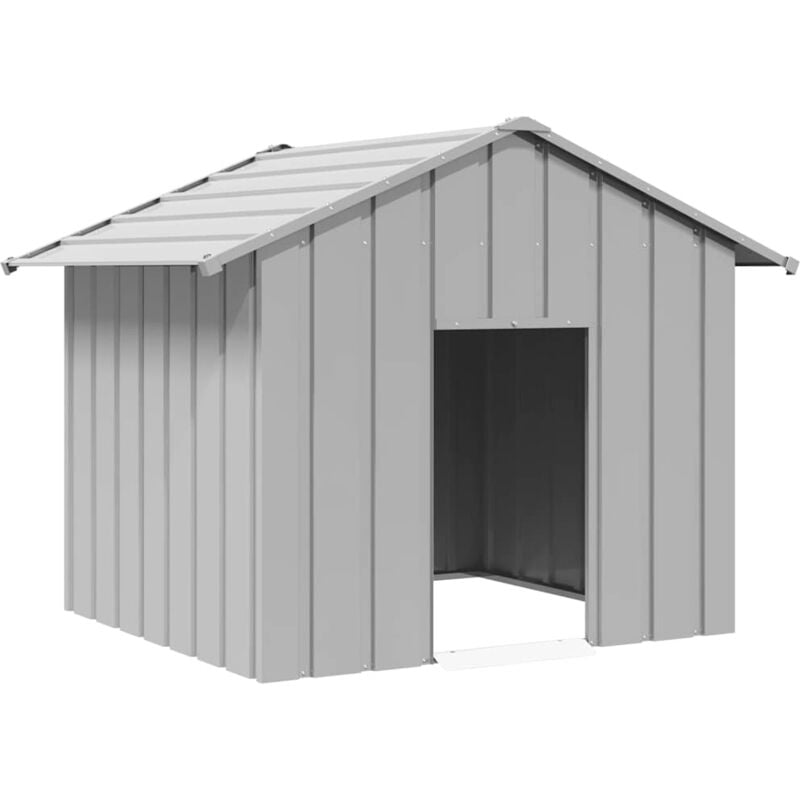 foto del prodotto vidaxl casetta per cani con tetto 131x101x102 cm acciaio zincato