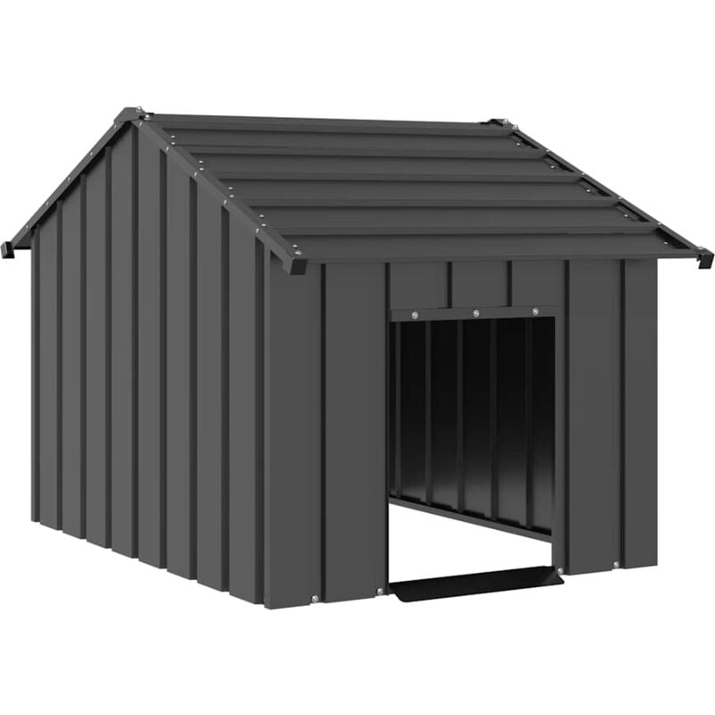 foto del prodotto vidaxl - casetta per cani con tetto 83x130x85 cm acciaio zincato