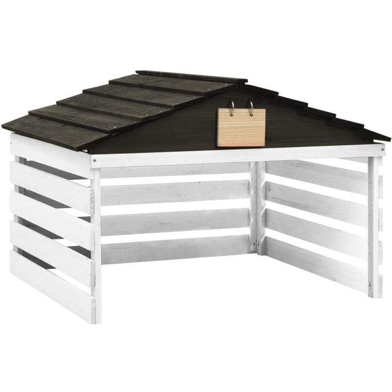 foto del prodotto vidaxl casetta per tosaerba robotizzato nero e bianco 78x74x54cm abete