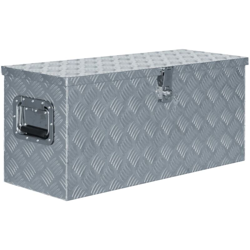 foto del prodotto vidaxl cassa porta attrezzi in alluminio con chiusure e manici laterali varie misure dimensioni 80 x 30 x 35 cm