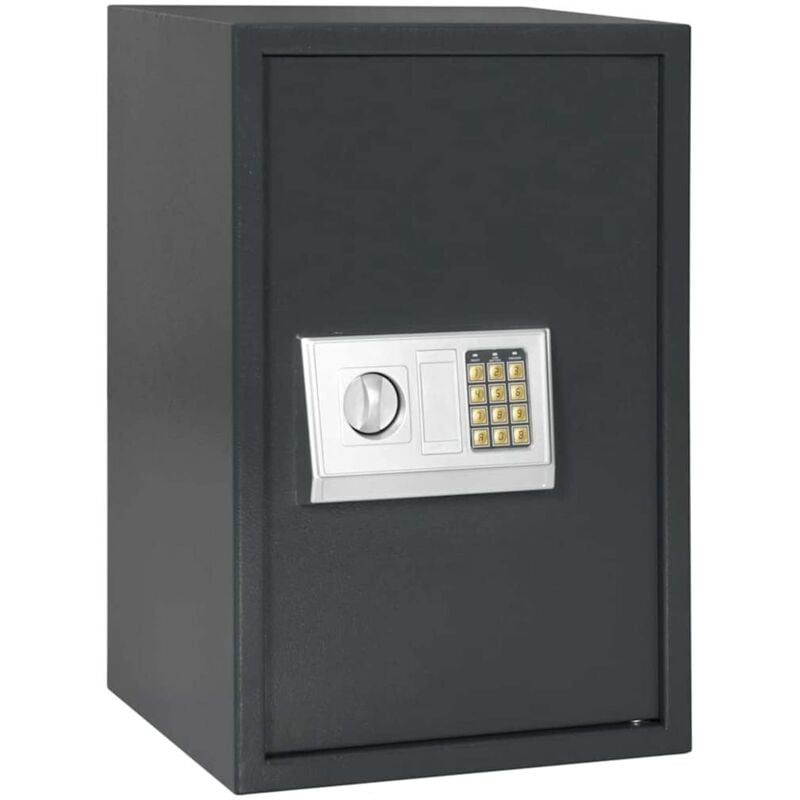 foto del prodotto vidaxl cassaforte digitale elettronica con ripiano grigio scuro 40x35x60 cm acciaio