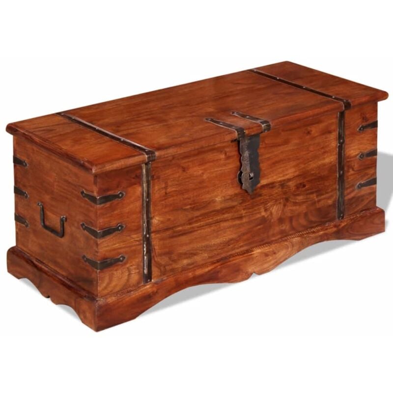 foto del prodotto vidaxl cassapanca baule in legno massello design rustico vari colori colore marrone