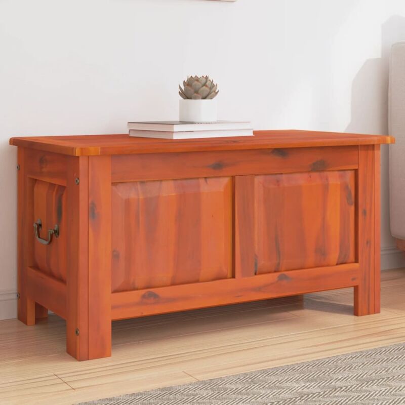 foto del prodotto vidaxl cassapanca con coperchio marrone in legno massello di acacia