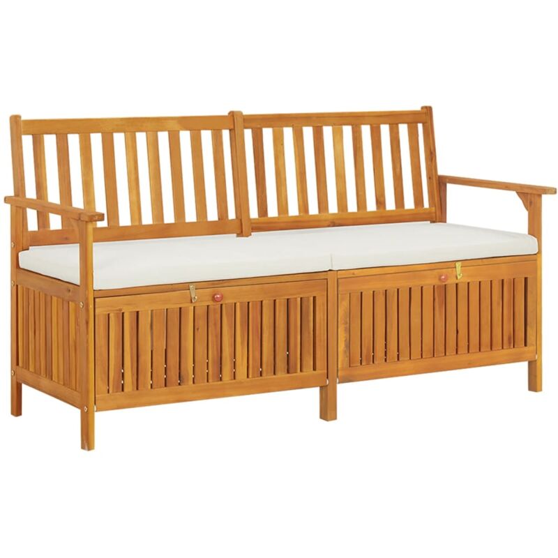 foto del prodotto vidaxl cassapanca con cuscino 148 cm in legno massello di acacia