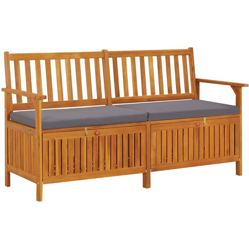 foto del prodotto vidaxl cassapanca con cuscino 148 cm in legno massello di acacia