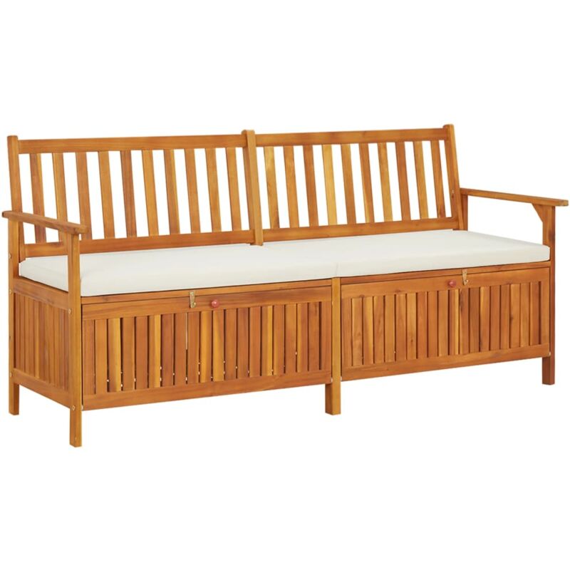 foto del prodotto vidaxl cassapanca con cuscino 170 cm in legno massello di acacia