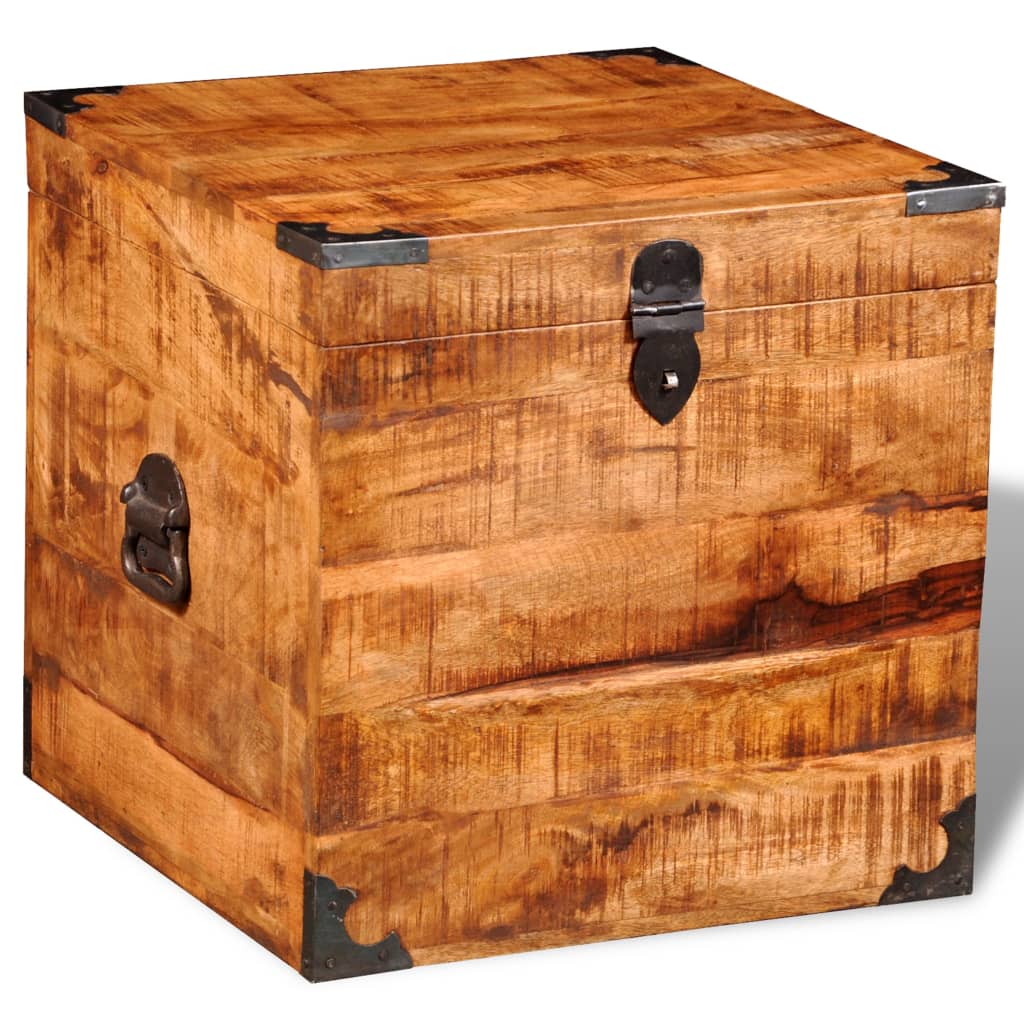 foto del prodotto vidaxl cassapanca di stoccaggio a cubo in legno ruvido di mango