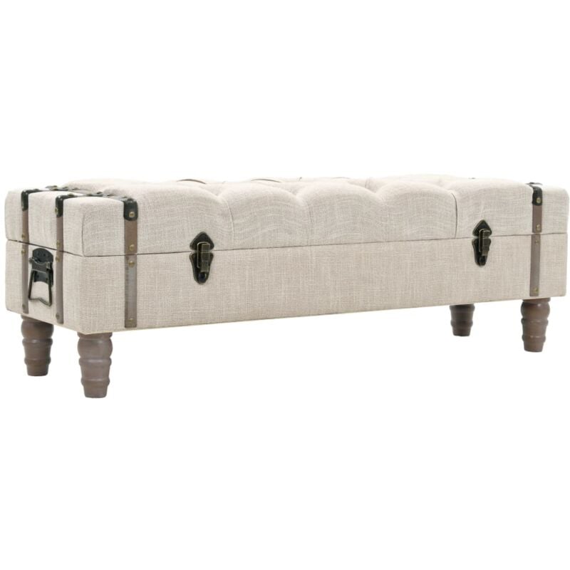 foto del prodotto vidaxl cassapanca in legno massello e acciaio 111x34x37 cm