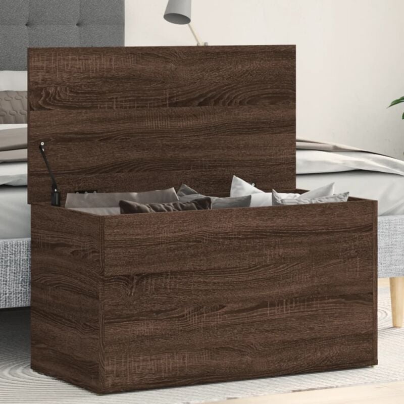 foto del prodotto vidaxl cassapanca rovere marrone 84x42x46 cm in legno ingegnerizzato