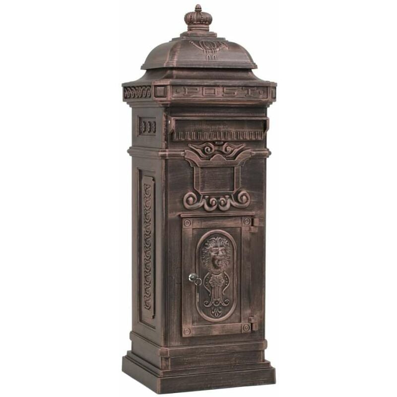 foto del prodotto vidaxl - cassetta della posta in alluminio inossidabile vintage bronzo