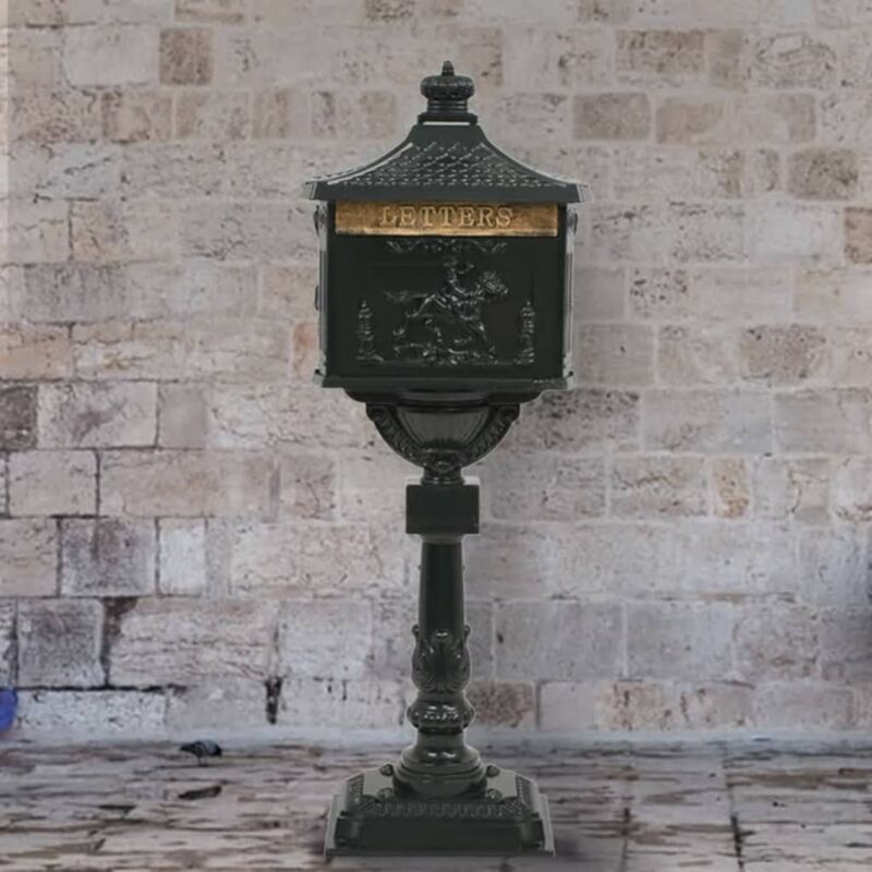 foto del prodotto vidaxl cassetta della posta in alluminio inossidabile vintage verde