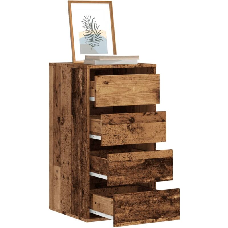foto del prodotto vidaxl cassettiera angolare legno antico 40x41x76 cm legno multistrato