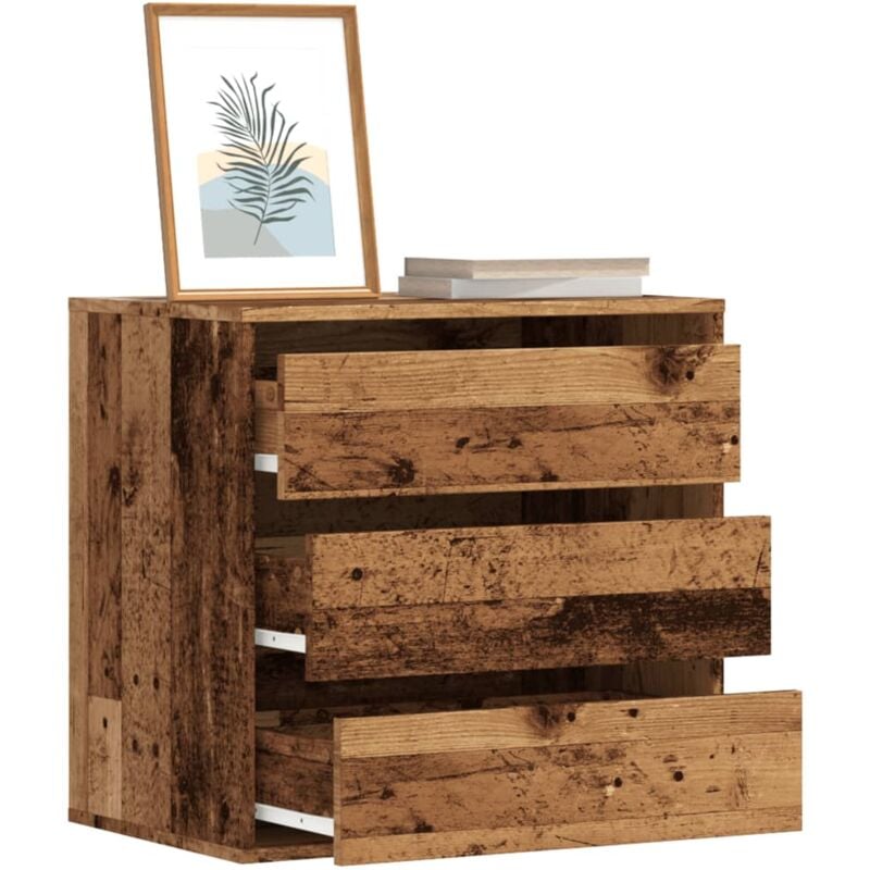 foto del prodotto vidaxl cassettiera angolare legno antico 60x41x58 cm legno multistrato