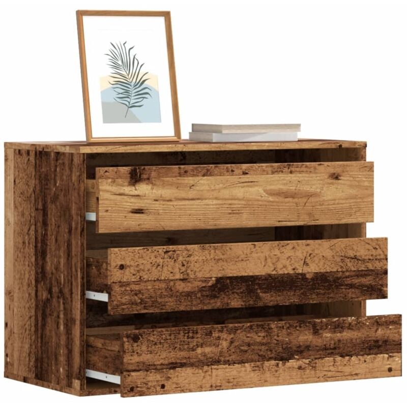 foto del prodotto vidaxl cassettiera angolare legno antico 80x41x58 cm legno multistrato