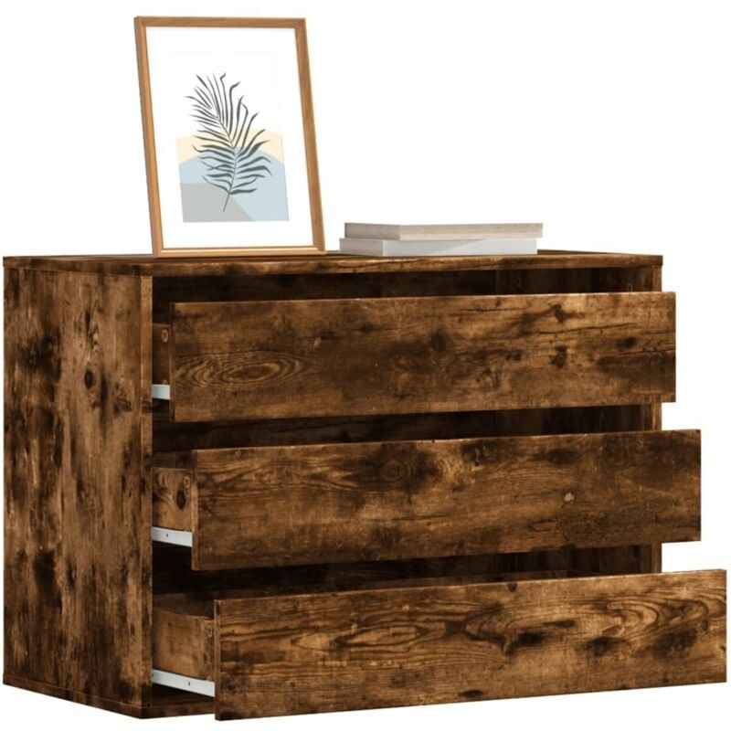 foto del prodotto vidaxl cassettiera angolare rovere fumo 80x41x58cm legno multistrato