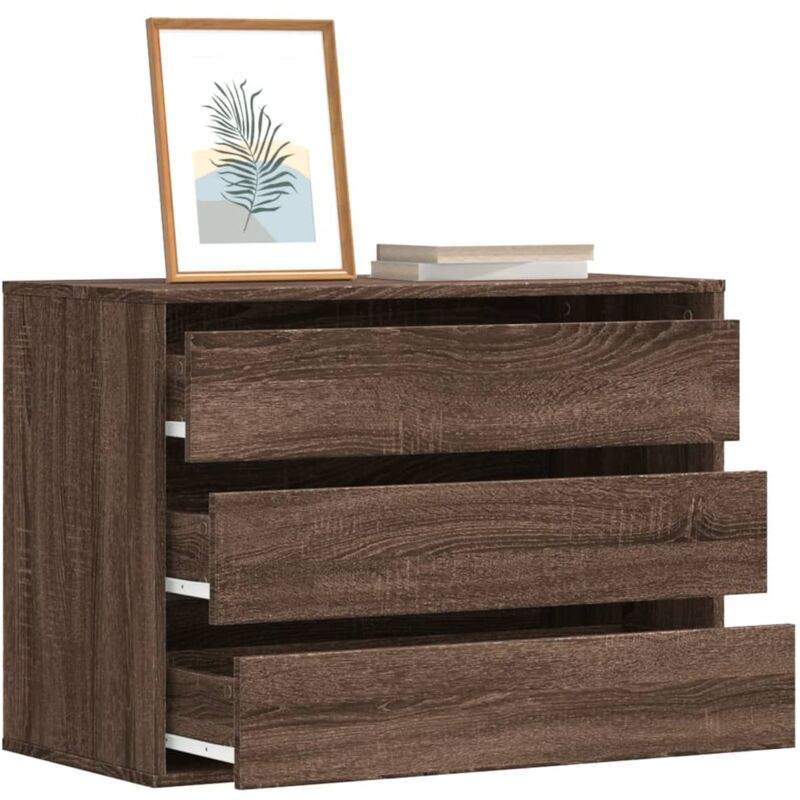 foto del prodotto vidaxl cassettiera angolo rovere marrone 80x41x58cm legno multistrato