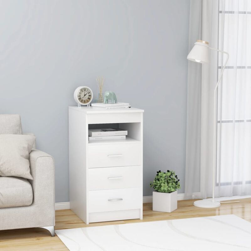 foto del prodotto vidaxl cassettiera bianca 40x50x76 cm in legno multistrato