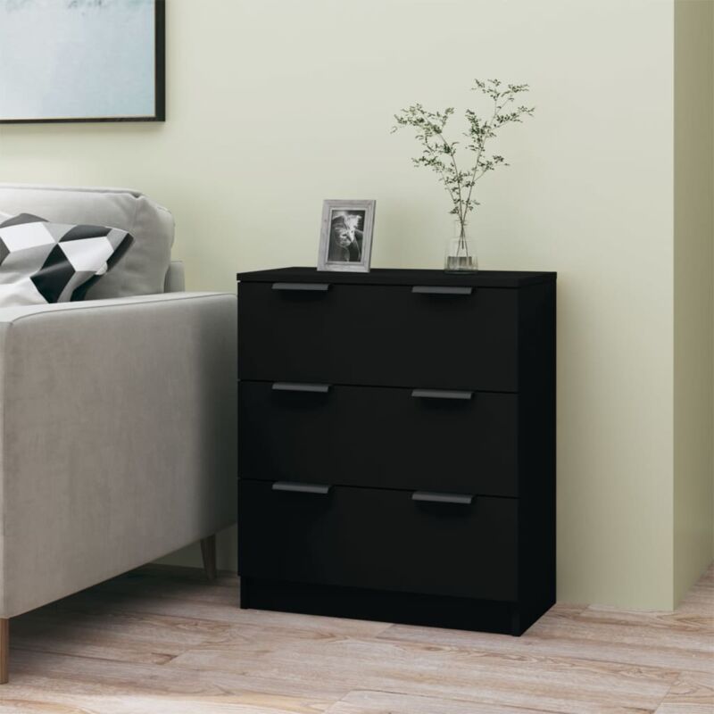 foto del prodotto vidaxl cassettiera dall aspetto moderno dotata di 3 cassetti vari colori disponibili colore nero