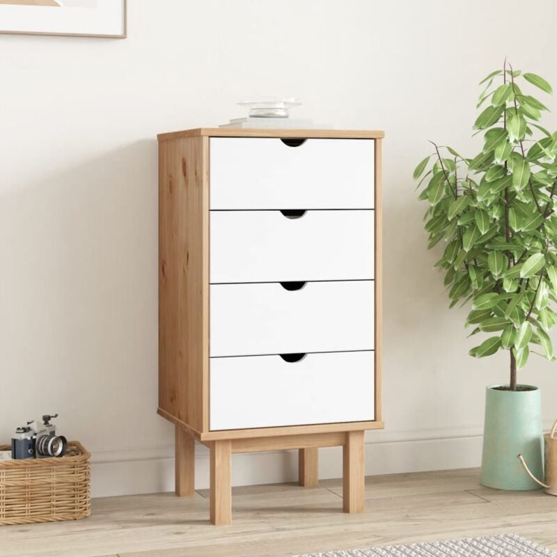 foto del prodotto vidaxl cassettiera otta marrone e bianco 45x39x90 cm in legno di pino