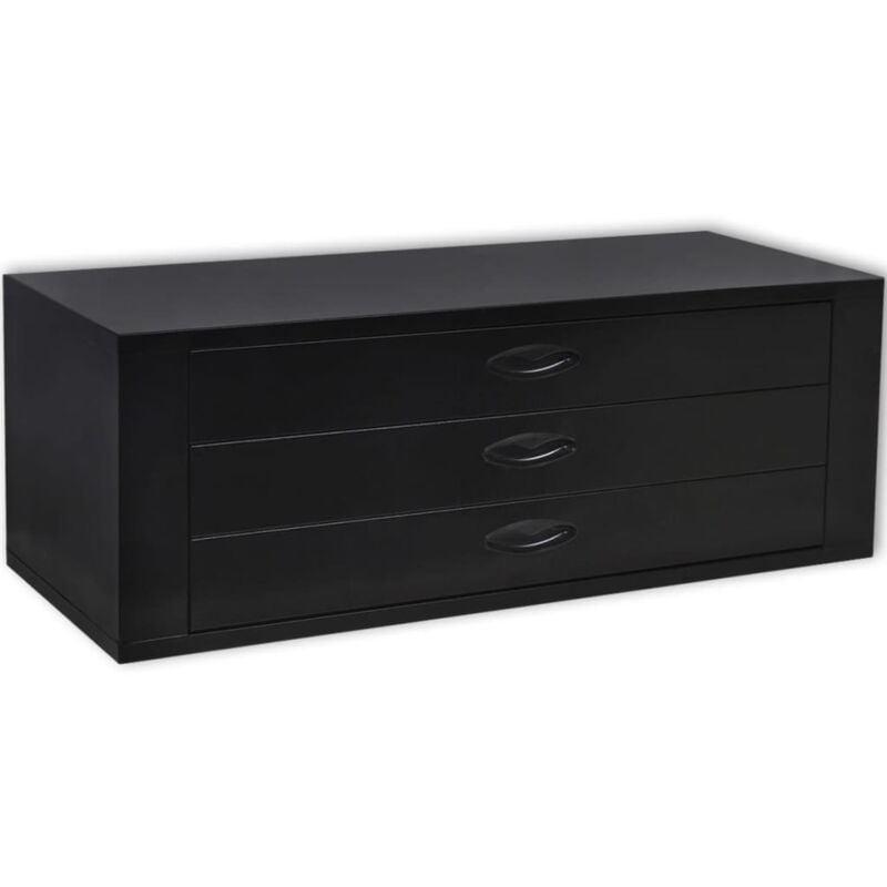 foto del prodotto vidaxl cassettiera porta attrezzi in metallo con 3 cassetti di colore nero alta qualit 