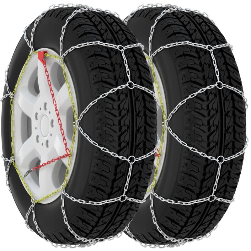 foto del prodotto vidaxl catene da neve per pneumatici 2 pz 9 mm kn130 argento