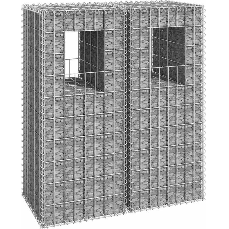 foto del prodotto vidaxl cesti a gabbione a torre 2 pz 40x40x100 cm in ferro