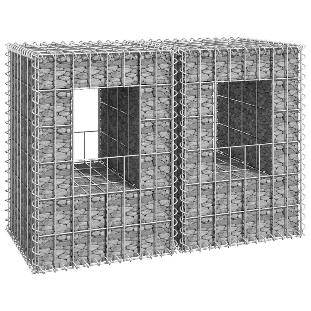 foto del prodotto vidaxl cesti a gabbione a torre 2 pz 40x40x60 cm in ferro