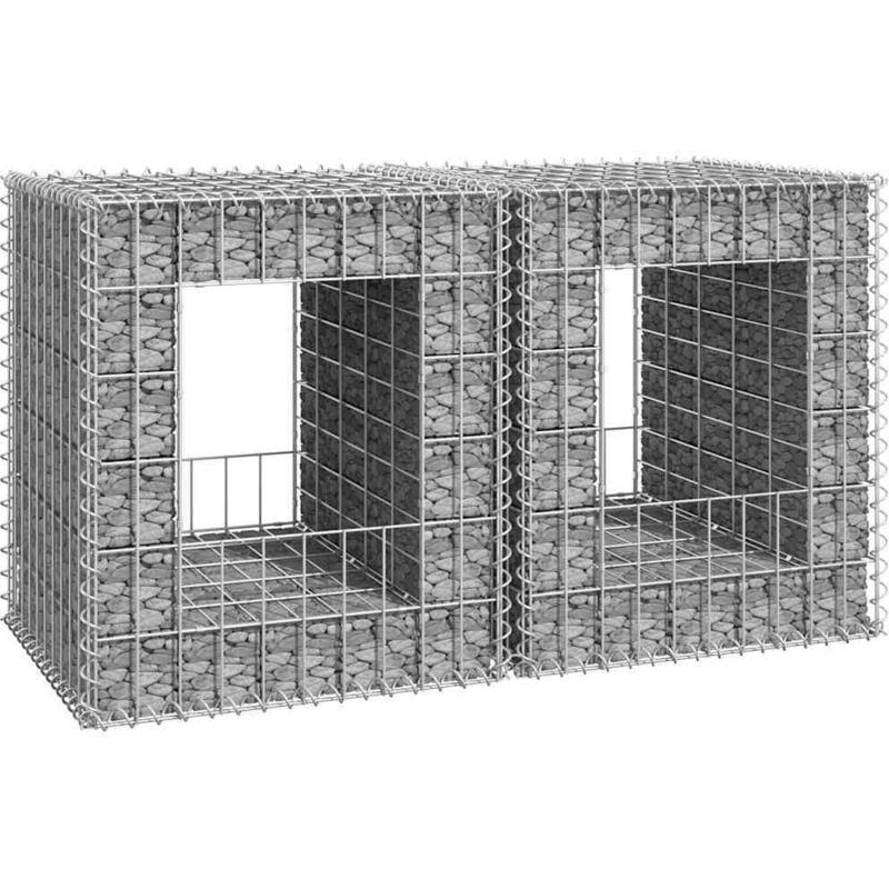 foto del prodotto vidaxl cesti a gabbione a torre 2 pz 50x50x60 cm in ferro