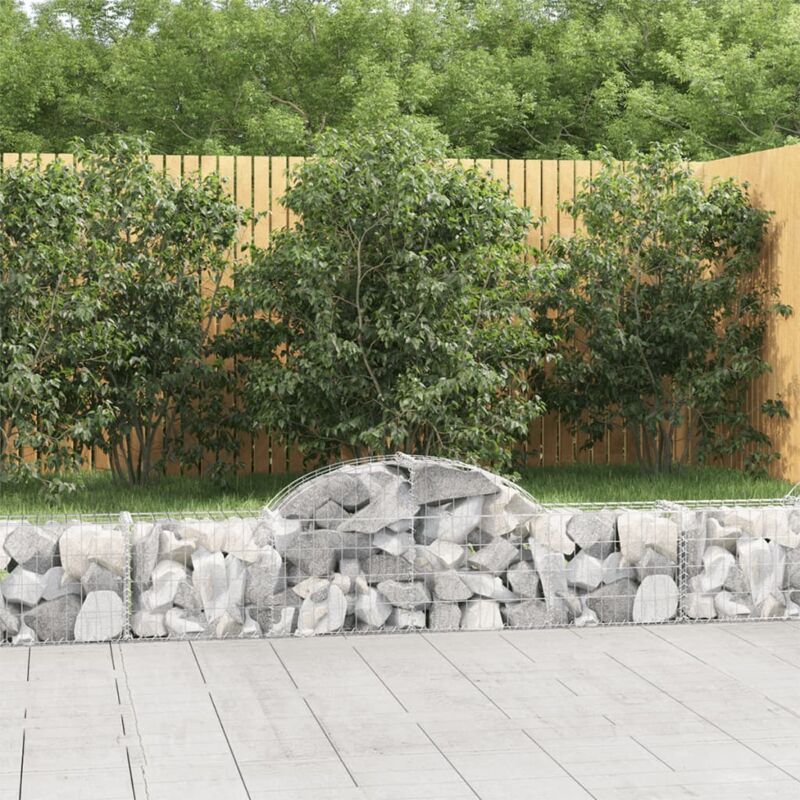 foto del prodotto vidaxl cesti gabbioni ad arco 2 pz 200x30x40 60 cm ferro zincato