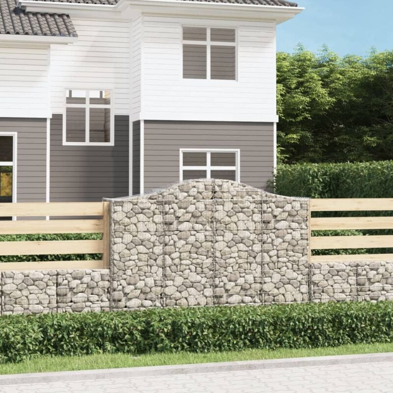 foto del prodotto vidaxl cesti gabbioni ad arco 2 pz 200x50x140 160 cm ferro zincato
