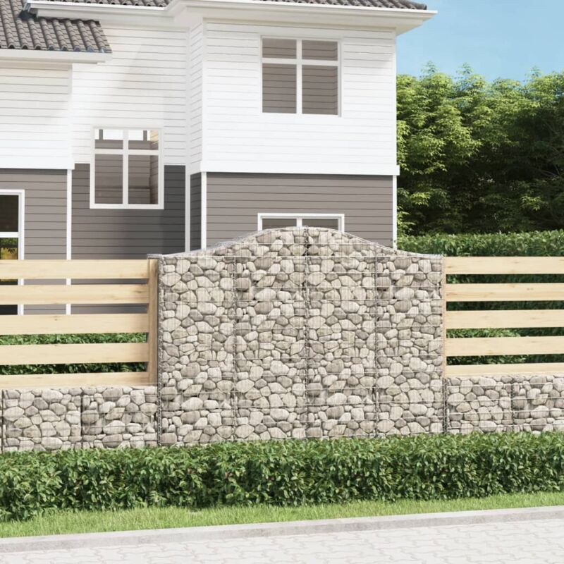 foto del prodotto vidaxl cesti gabbioni ad arco 2 pz 200x50x160 180 cm ferro zincato
