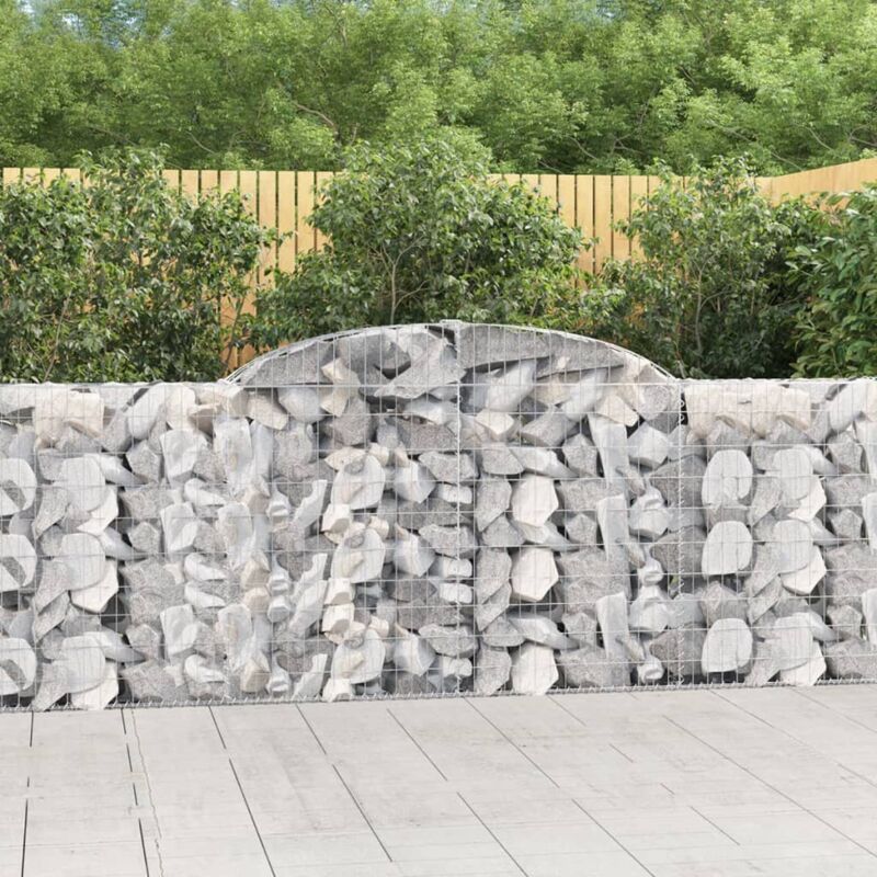 foto del prodotto vidaxl cesti gabbioni ad arco 2 pz 300x30x100 120 cm ferro zincato