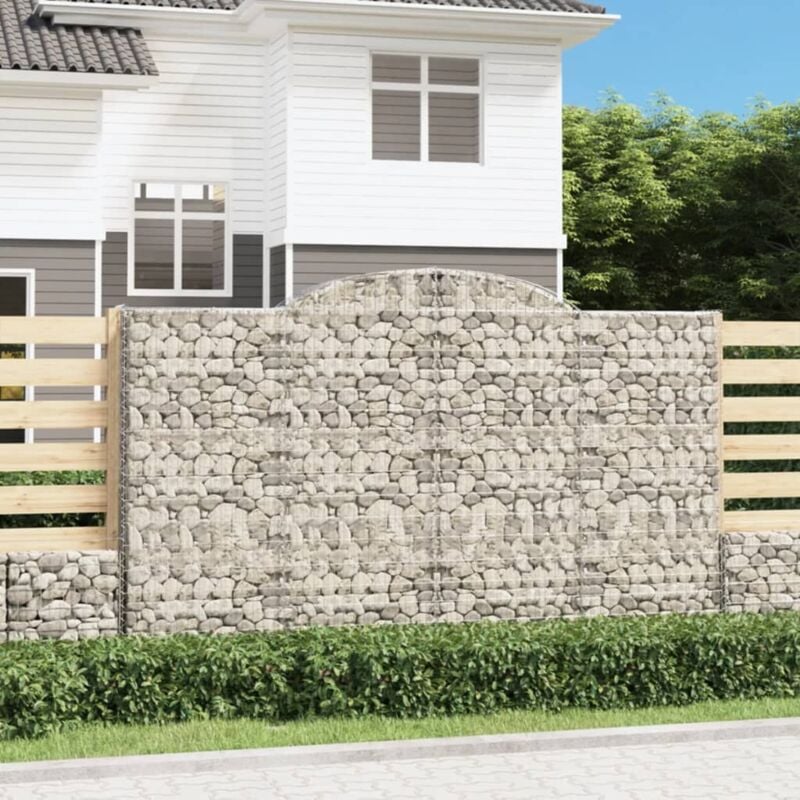 foto del prodotto vidaxl - cesti gabbioni ad arco 2 pz 300x50x180/200 cm ferro zincato
