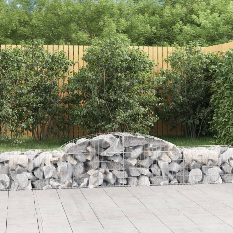 foto del prodotto vidaxl cesti gabbioni ad arco 2 pz 300x50x40 60 cm ferro zincato