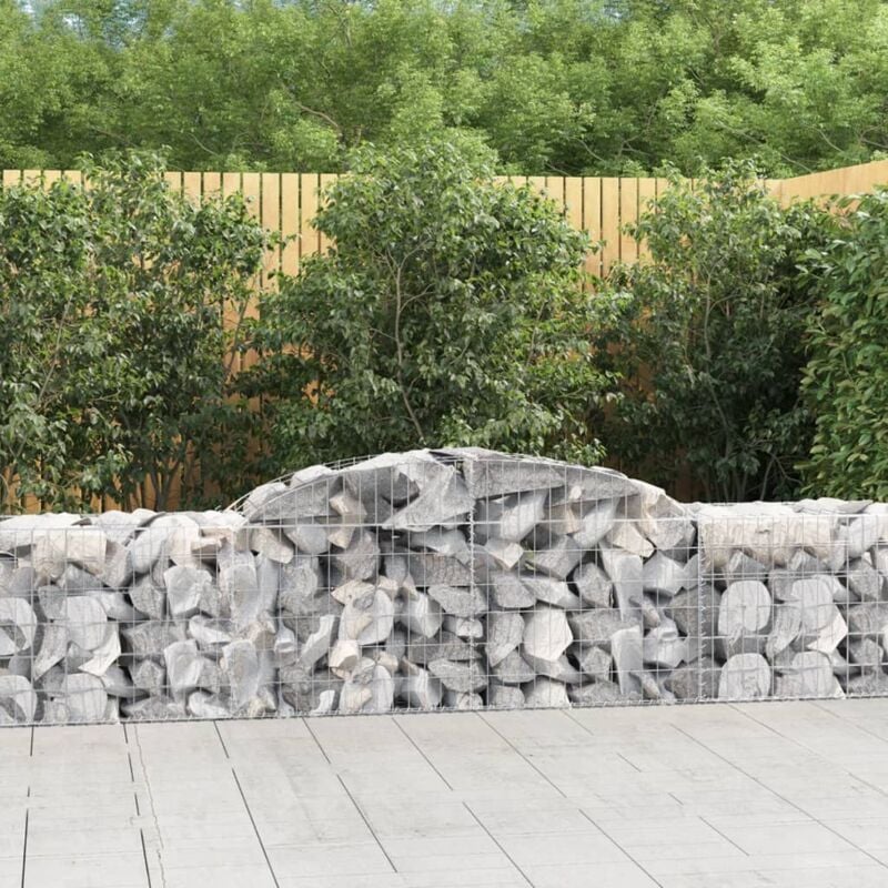 foto del prodotto vidaxl cesti gabbioni ad arco 2 pz 300x50x60 80 cm ferro zincato