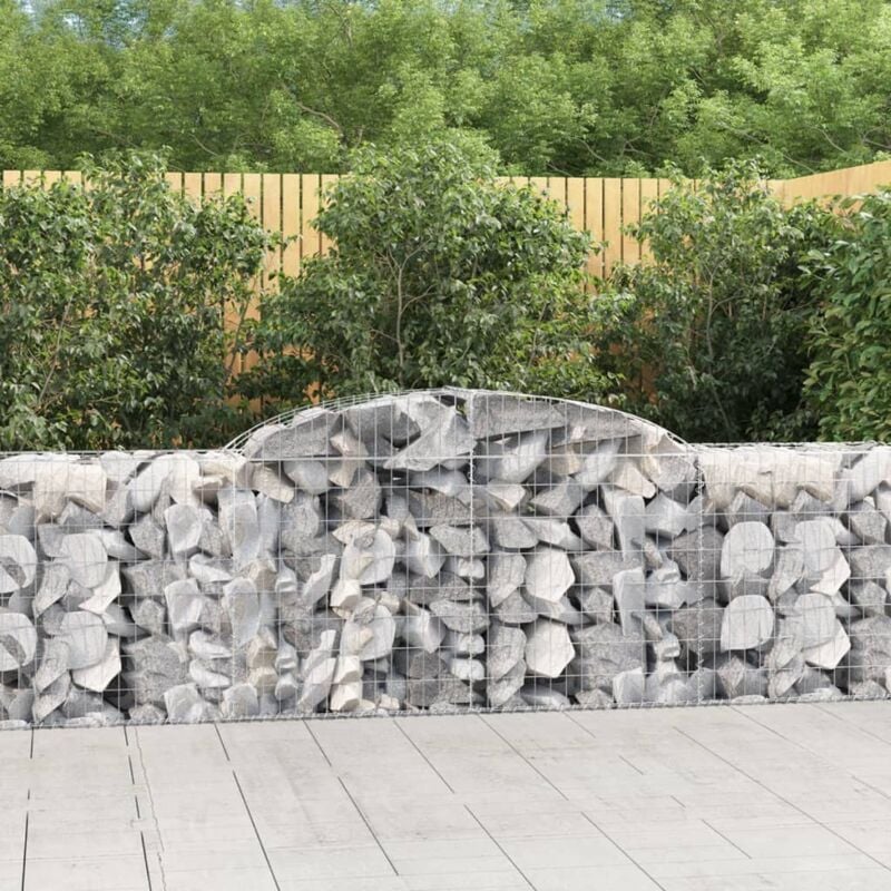 foto del prodotto vidaxl cesti gabbioni ad arco 2 pz 300x50x80 100 cm ferro zincato
