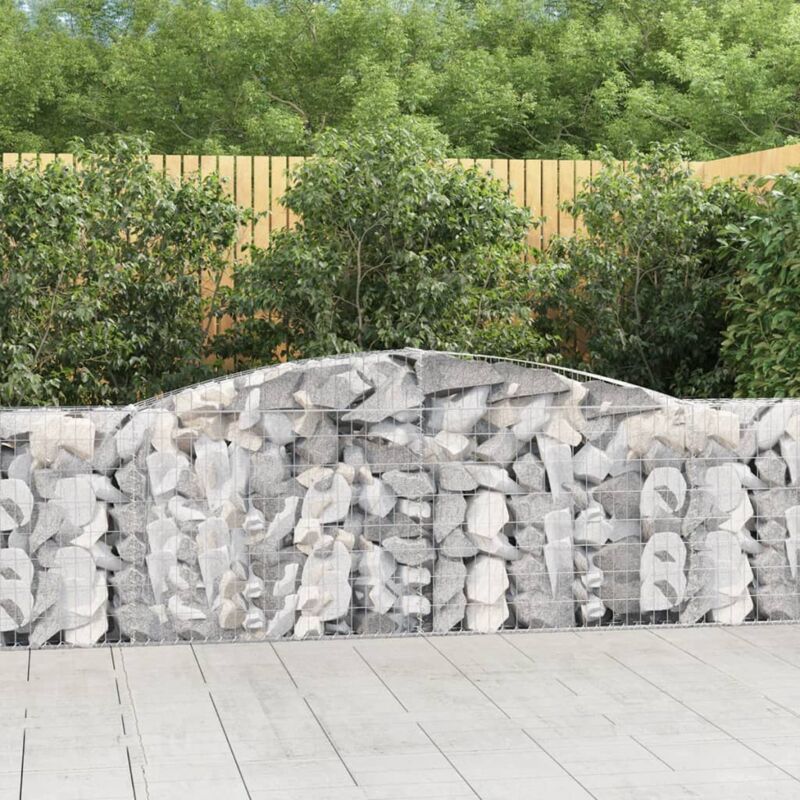 foto del prodotto vidaxl cesti gabbioni ad arco 2 pz 400x30x80 100 cm ferro zincato