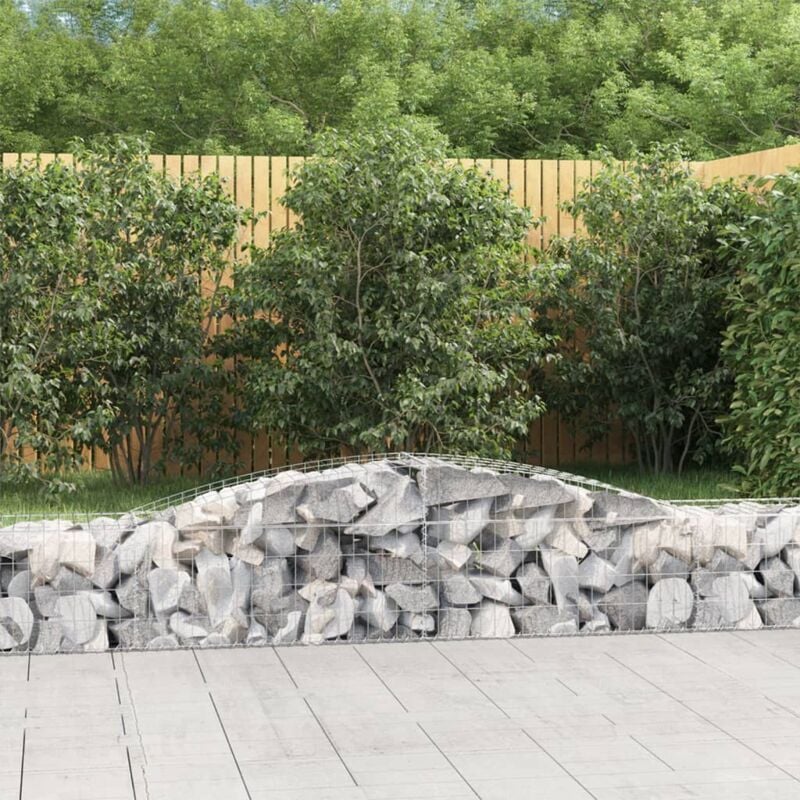 foto del prodotto vidaxl cesti gabbioni ad arco 2 pz 400x50x40 60 cm ferro zincato